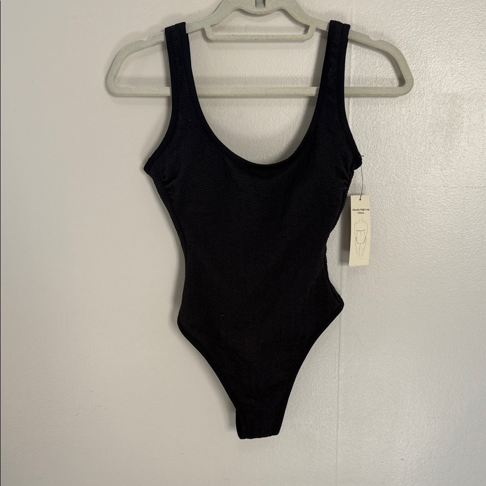 No Boundaries Black One Piece Cheeky Swimsuit